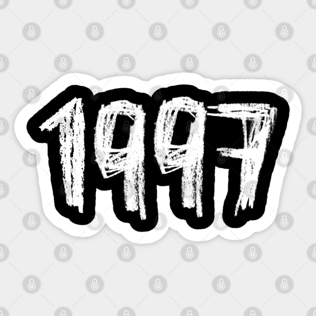 1997 Birthday, Birth Year 1997, Born in 1997 Sticker by badlydrawnbabe